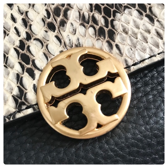 TORY Burch Chelsea Colorblock Snake Classic Flap Mini Crossbody Bag - Picture 6 of 16